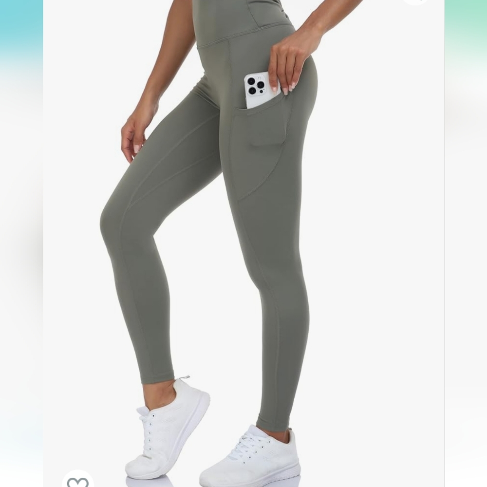 Women's Plus Size Yoga Pant High Waist Leggings with Pocket-Grey